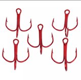 Kırmızı Üçlü İğne - 6 No -Jig, Rapala, Silikonlar ve Şamandıralar İçin - 6 Adet