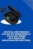 İkili Bluetooth Kulaklık Dijital Göstergeli Uzun Pil Ömrü Yüksek Ses Kaliteli -