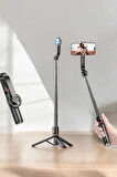 Kumandalı Tripod Telefon Tutucu Selfie Çubuğu 360 Derece Dönebilen