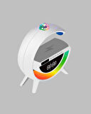 Bluetooth 5.0 Kablosuz Şarj Rampalı FM Radyo ve RGB Işıklı Hoparlör