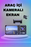 1080P 3 Lensli WİFİ Araç İçi Kameralı Ekran DVR Kaydedici Gece Görüşlü