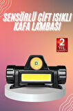 Kafa Lambası Çalışma Işığı Kafa Feneri Şarjlı Mıknatıslı Fenerli