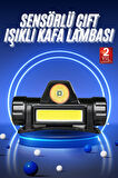 Ledli Şarjlı Kafa Lambası LED Şarjlı Su Geçirmez Kafa Feneri