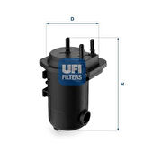 Ufı 24.051.00 Yakıt Mazot Filtresi Megane II 1.5Dcı 02 Scenıc II 1.5 Dcı 03 Delıklı