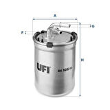 Ufı 24.106.00 Yakıt Filtresi Oe-Mazot Polo V Ibıza Fabıa II 1.2Tdı A1 2.0Tdı 10>