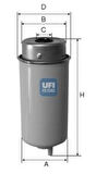 Ufı 24.432.00 Yakıt Filtresi Ford Transıt 2.0 Td-Cı 92 Kw 125 Hp 05 02-10 04 - 2.4 Td-Cı 101 Kew 137 Hp 197Mm