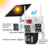 4G Solar Kamera Çift Kameralı Sim Kart İle Çalışan Güneş Enerjili Kamera