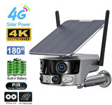 4G 180 Derece Açılı 4K/8MP Panoramik Solar Kamera