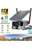 4G 180 Derece Geniş Açılı 4K/8MP Panoramik Solar Kamera