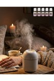 SAYARMRKT Mini Hava Nemlendirici Aromaterapi Beyaz 20W Sessiz Çalışma LED Işıklı