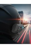 SAYARMRKT Motorsiklet Intercom Kask Kulaklığı Bluetooth Siyah 1000mAh Su Geçirmez