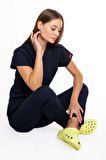 UÇAK MEDİKAL LACİVERT U-FLEX KADIN LİKRALI CERRAHİ TAKIM-DOKTOR HEMŞİRE
