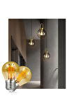 4 Watt Mini Top Ampul Led Filament G45 Amber Cam Rustik Ampul E27 Duy 1800k Amber Işık Rengi 6 Adet