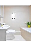 Banyo Tavan Lambası Aydos 20W Oval Siyah Balkon Tavan Lambası 6400K Beyaz LED Işık Teras Duvar Lambası