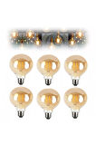 4W Rustik Led Ampul 2500K Dimlenebilir E27 Duylu 6 Adet Lambam G95 Amber Cam Sarı Işık Top Ampul