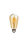 4 Watt Rustik Led Ampul 5 Adet St64 Dimmerli Rustik Armut Ampul E27 Duy Bal Cam Sarı Işık