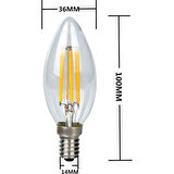 Rustik LED Ampul 4W E14 İnce Duy Gün Işığı 3200K 5 Adet Erd25 Lambam Dimmerli Düz Mum Filament Ampul