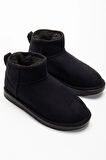 Kadın Kışlık Bot Süet Içi Yünlü Kürklü İnce Tabanlı Bilek Boy Kısa Mini Ug Bot