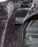 İçi Kürklü Kolları Yatay Kırmızı ve Gri Çizgili Mont