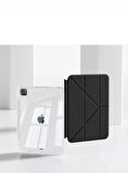 Apple iPad 11.Nesil A3354 A3355 Uyumlu Uyku Modu Kalemlik Bölmeli 3 Katlamalı Kılıf