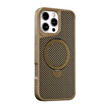 Apple iPhone 14 Pro Max Uyumlu Standlı Karbon Fiber Kılıf