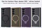 Samsung Galaxy Z Fold 6 Uyumlu Standlı Karbon Fiber Kılıf