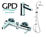 Gpd Gildo 3 Parça Krom Armatür Musluk Batarya Banyo Seti MLB165 MBB165 DST19-3