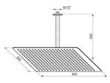 GPD Ankastre Duş Başlığı Kare Slim Metal 50x50 cm ADS25