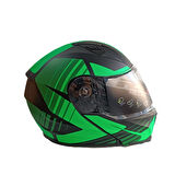 KASK ÇENE AÇILIR VİZÖRLÜ YEŞİL-SİYAH RS2 ECE 2206 BELGELİ L BEDEN
