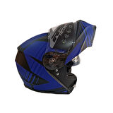 KASK ÇENE AÇILIR VİZÖRLÜ MAVİ-SİYAH RS2 ECE 2206 BELGELİ L BEDEN