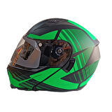 KASK ÇENE AÇILIR VİZÖRLÜ YEŞİL-SİYAH RS2 ECE 2206 BELGELİ XXL BEDEN