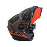 KASK ÇENE AÇILIR VİZÖRLÜ KIRMIZI-GRİ RS2 ECE 2206 BELGELİ XXL BEDEN