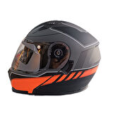 KASK ÇENE AÇILIR VİZÖRLÜ KIRMIZI-GRİ RS2 ECE 2206 BELGELİ XXL BEDEN