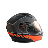 KASK ÇENE AÇILIR VİZÖRLÜ KIRMIZI-GRİ RS2 ECE 2206 BELGELİ XXL BEDEN