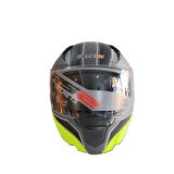 KASK ÇENE AÇILIR VİZÖRLÜ AÇIK YEŞİL-GRİ RS2 ECE 2206 BELGELİ XXL BEDEN