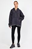 ALEXANDERGARDI FERMUARLI KAPÜŞONLU OVERSİZE SWEATSHİRT (B22-75300)