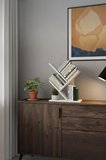 Ağaç Kitaplık Eğimli Raflı Sağlam Malzeme Modern Masaüstü Kitaplık Ev Ofisi Çalışma Odası