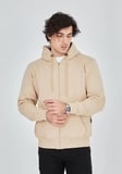 Unisex Tam Fermuarlı Kapşonlu SweatShirt - Bej