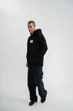 Unisex Kapşonlu Uzun Kol Patchli Nakışlı SweatShirt - Siyah