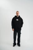 Unisex Kapşonlu Uzun Kol Patchli Nakışlı SweatShirt - Siyah