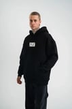 Unisex Kapşonlu Uzun Kol Patchli Nakışlı SweatShirt - Siyah