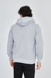 Unisex Tam Fermuarlı Kapşonlu SweatShirt - Gri
