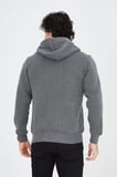 Unisex Tam Fermuarlı Kapşonlu SweatShirt - Füme