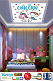Unicorn Tasarım Led Avize 60x60 Ledli Beyaz Kasa,60watt, Beyaz Işık Led Avize, Çocuk Odası Led Avize