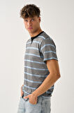 Bisiklet Yaka Çizgili Erkek T-Shirt