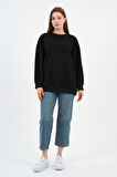 BİSİKLET YAKA UZUN KOLLU UNISEX SWEATSHIRT (UNX-37400)
