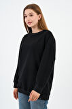 BİSİKLET YAKA UZUN KOLLU UNISEX SWEATSHIRT (UNX-37400)
