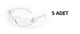 Univet 568.01.00.00 2c-1.2 U 1 Ft Ce Şeffaf İş Gözlüğü 5 ADET  