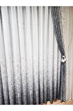 Yeni Tasarım Gri-Antrasit-Füme Serpinti  Sağ/Sol Takım Tül Fon Perde