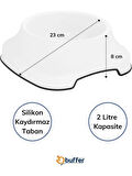 Silikon Kaydırmaz Taban Plastik Kedi ve Köpek Mama ve Su Kabı 2Lt